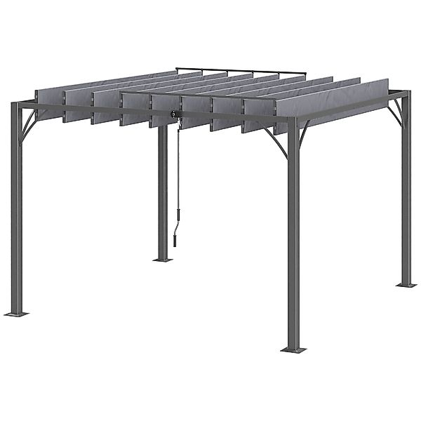 Outsunny Pergola 3 x 3 m bioklimatische Pergola mit verstellbaren Lamellen günstig online kaufen