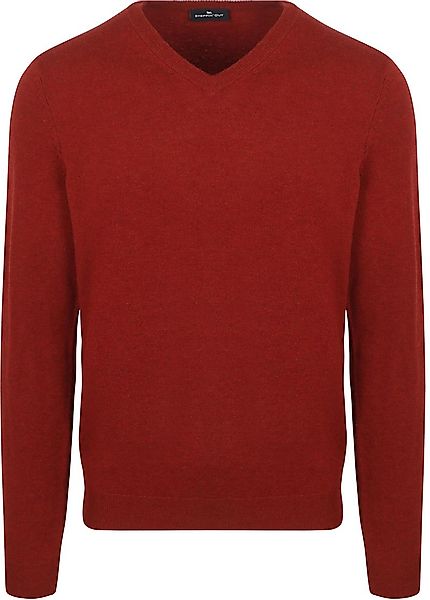 Steppin' Out Pullover V-Ausschnitt Merinowolle Rot - Größe L günstig online kaufen