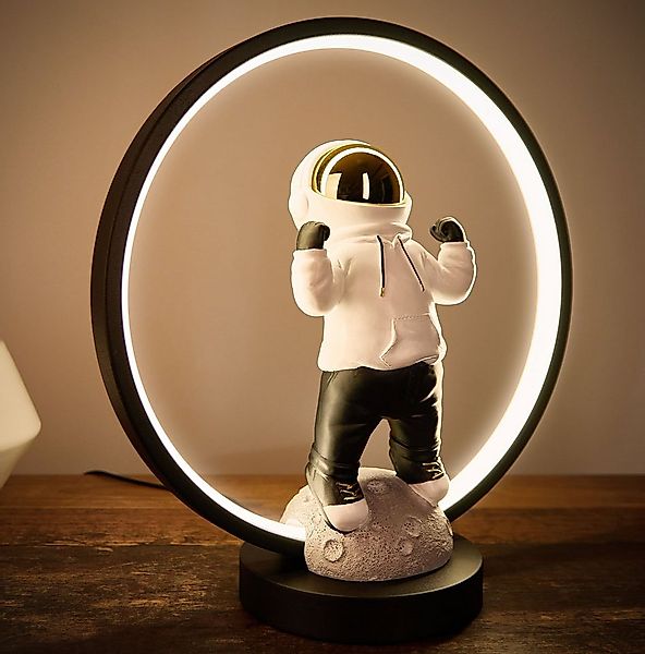 BRUBAKER LED Tischleuchte Astronaut mit Hoodie und Gold verchromtem Helm in günstig online kaufen