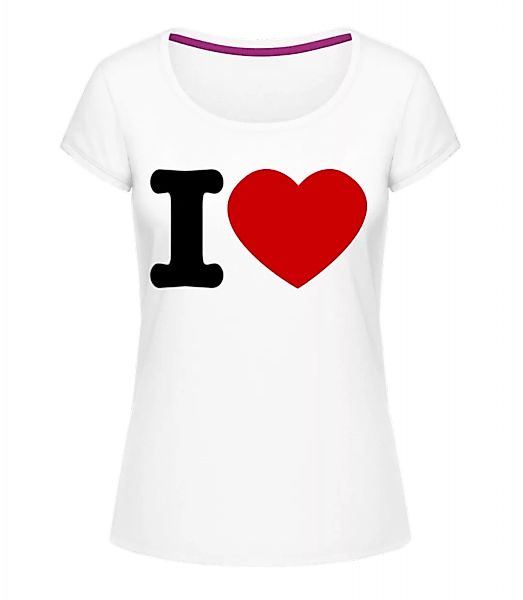 I Love Herz · Frauen T-Shirt U-Ausschnitt günstig online kaufen