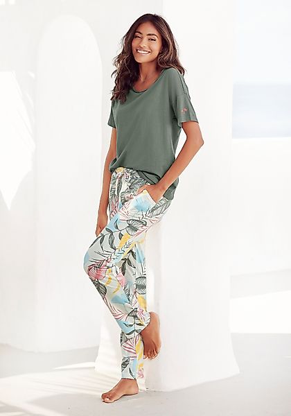Vivance Dreams Pyjama, (2 tlg.), mit floralem Druck günstig online kaufen