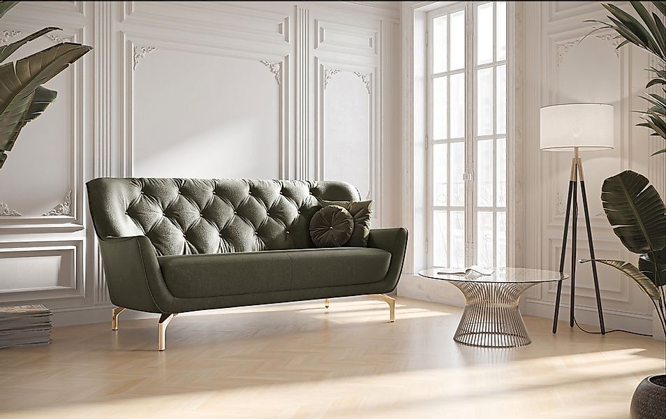 sit&more 3-Sitzer "Orient 3", inkl. 2 Zierkissen mit Strass-Stein, goldfarb günstig online kaufen