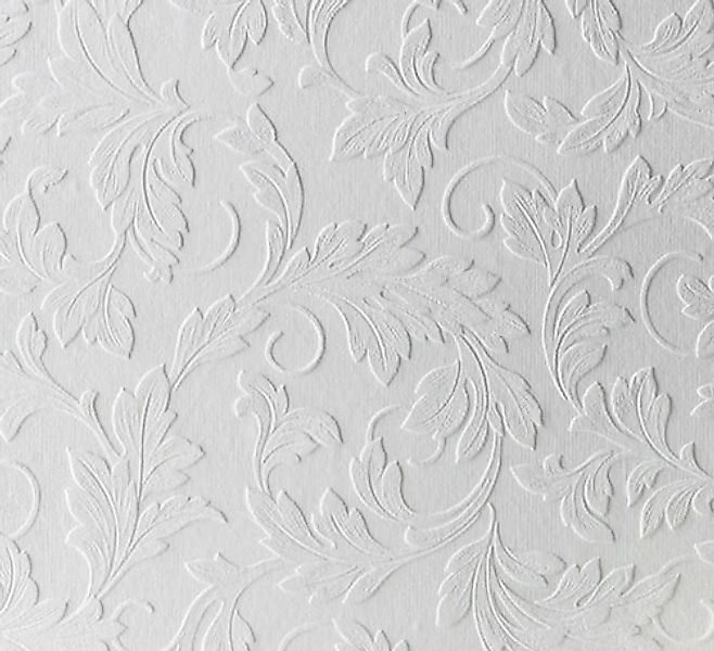 WOW Papiertapete »Acanthus« uni aufgeschäumt Weiß - 10m x 52cm günstig online kaufen