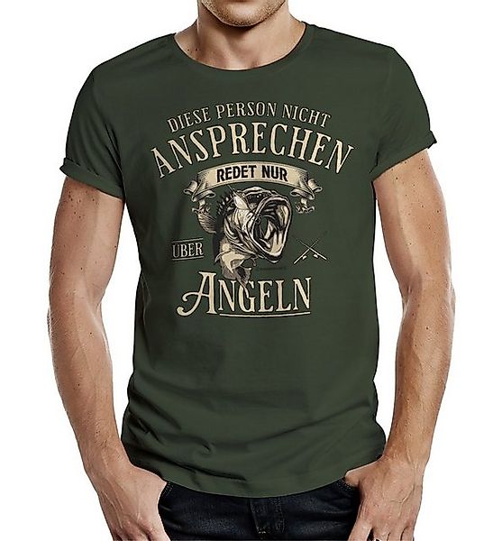 RAHMENLOS® T-Shirt als Geschenk für Angler - nicht ansprechen, redet nur üb günstig online kaufen