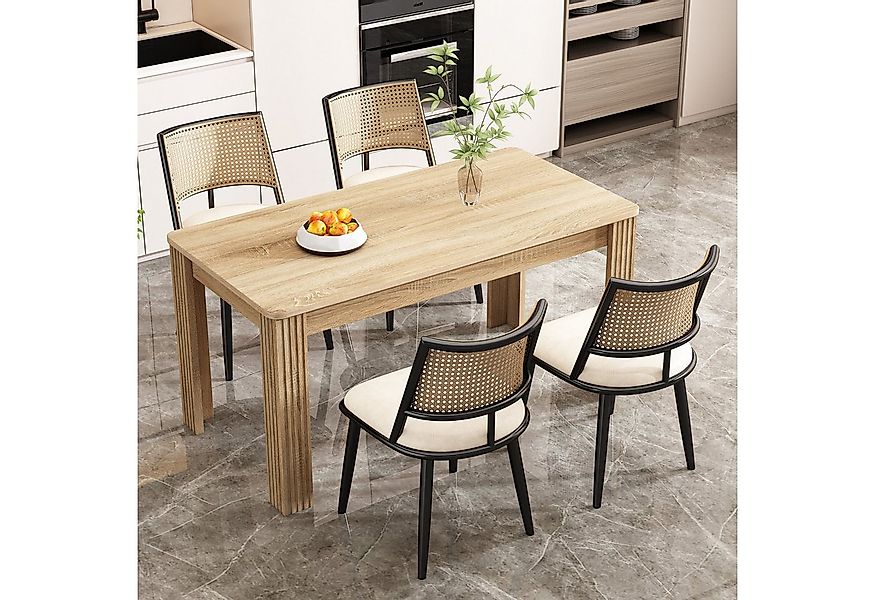 Flieks Esszimmerstuhl (Set, 4 St), 4er Set Polsterstühle mit Rattan-Rückenl günstig online kaufen