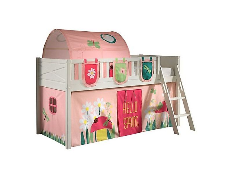 58 aufm Kessel Kinderbett Kinderbett Karyl 208x114x135 Massivholz Weiß Text günstig online kaufen