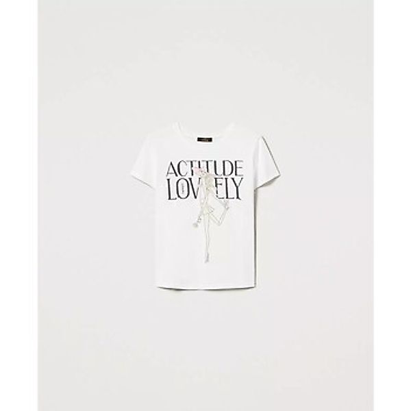 Twin Set  3/4 Jeans T-SHIRT CON STAMPA E LOGO Art. 251AX2121 günstig online kaufen