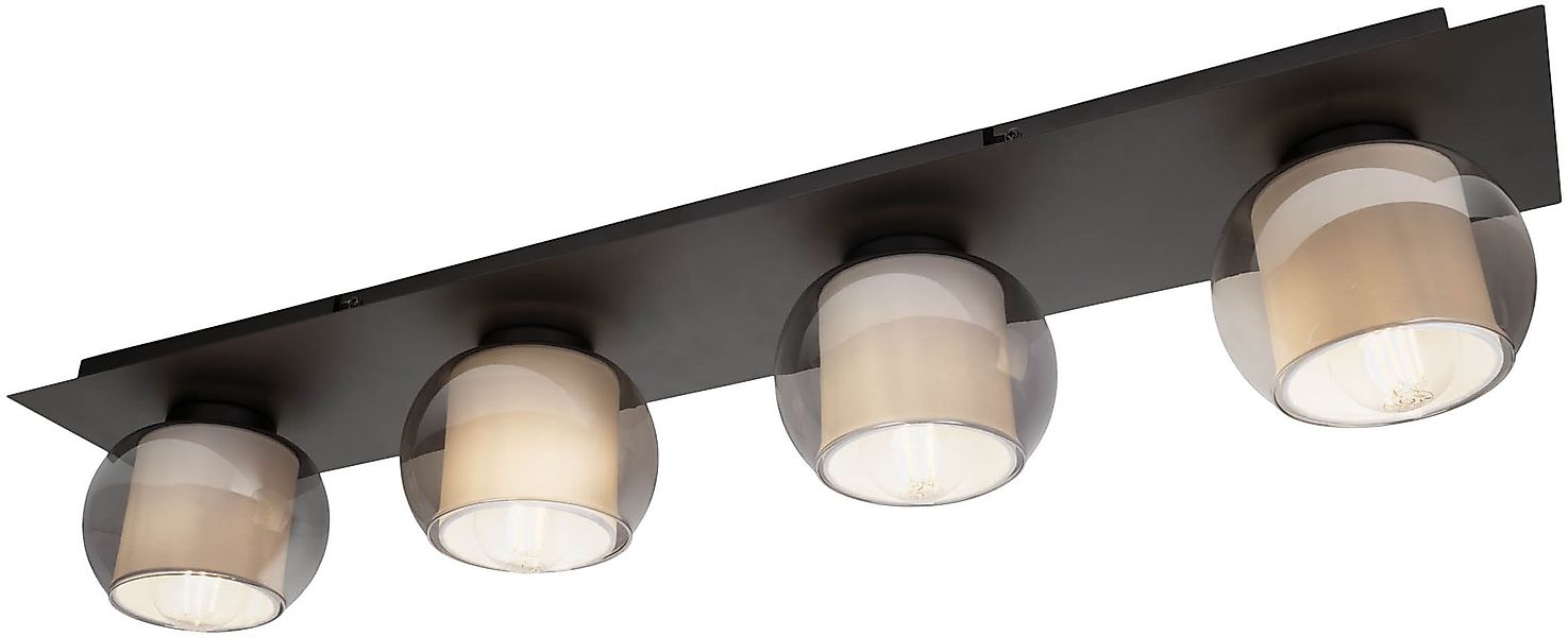 OTTO home Deckenleuchte »Tanissa« E27 1 Stk. eckig, 4 kugelförmige Rauchgla günstig online kaufen