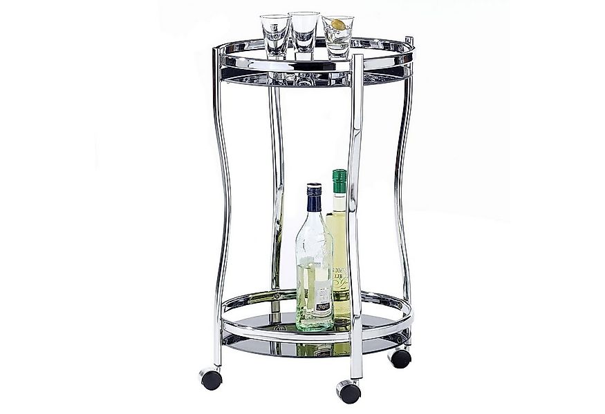 IDIMEX Servierwagen VEGA, Barwagen rund mit Rollen, Getränkewagen mit 2 Gla günstig online kaufen