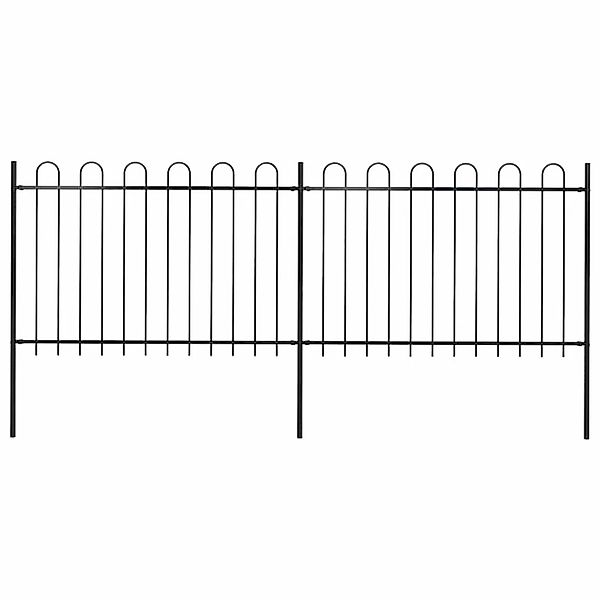 vidaXL Gartenzaun mit Rundbogen Stahl 359 x 120 cm Schwarz 277666 günstig online kaufen