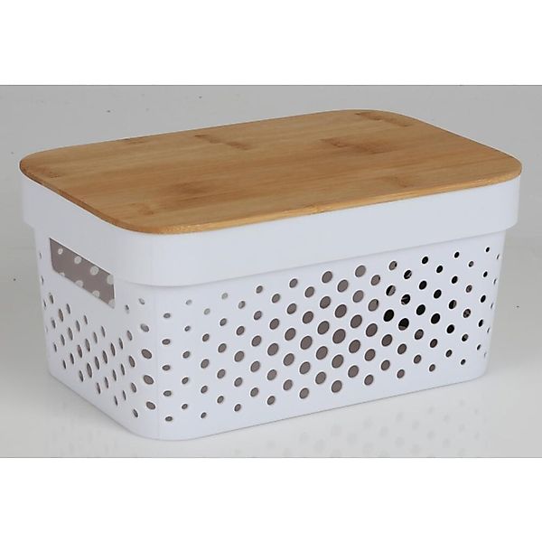BURI Aufbewahrungsbox Aufbewahrungskorb 4,5L Bambusdeckel Allzweckbox günstig online kaufen