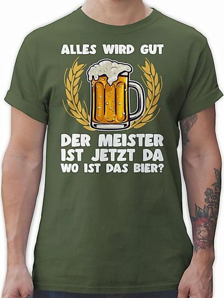 Shirtracer T-Shirt Alles wird gut der Meister ist jetzt da Bier Sprüche Sau günstig online kaufen