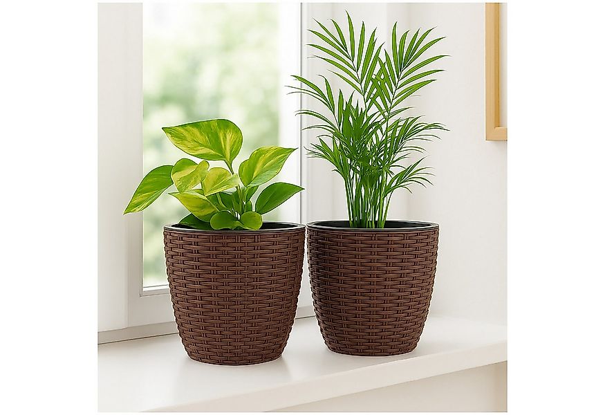 HTI-Living Blumentopf Blumentopf Hydro Ø 21 cm 2er Set Nessa Braun (Set, 2 günstig online kaufen