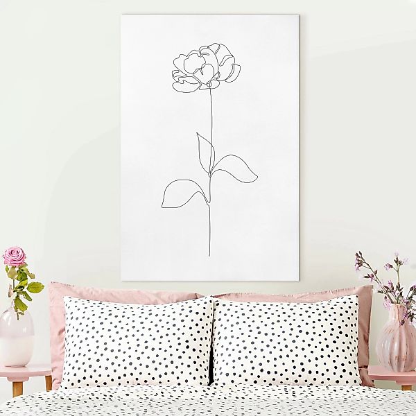 Leinwandbild Line Art Blumen - Pfingstrose günstig online kaufen