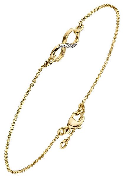JOBO Goldarmband Unendlichkeit, 375 Gold bicolor mit 7 Zirkonia 19,5 cm günstig online kaufen