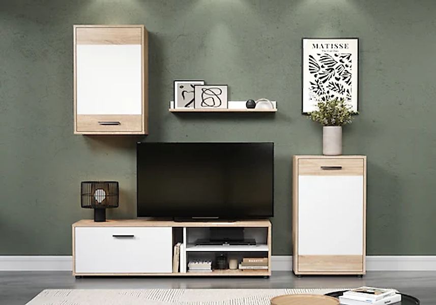 INOSIGN Wohnwand »Valetta«, (Komplett-Set, 4 St.), inkl. Lowboard, Hängesch günstig online kaufen