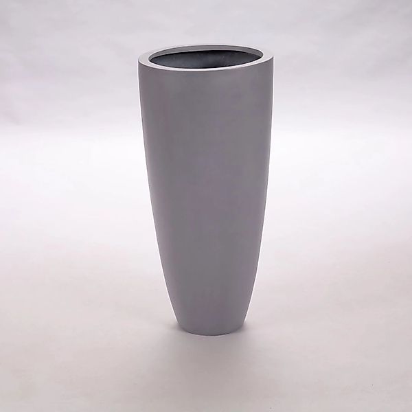 Elegant Einrichten Pflanzkübel Fiberglas Rund-Konisch D30xH60cm Grau günstig online kaufen