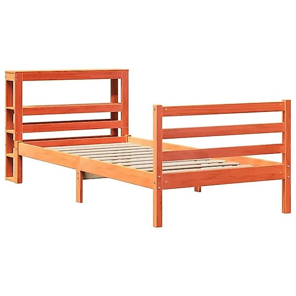 vidaXL Massivholzbett ohne Matratze Wachsbraun 100x200 Kiefernholz 3305842 günstig online kaufen