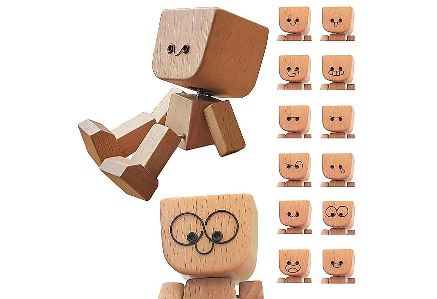 MODFU Dekofigur Holzfigur Auto Deko Schreibtisch- und Armaturenbrett-Dekora günstig online kaufen