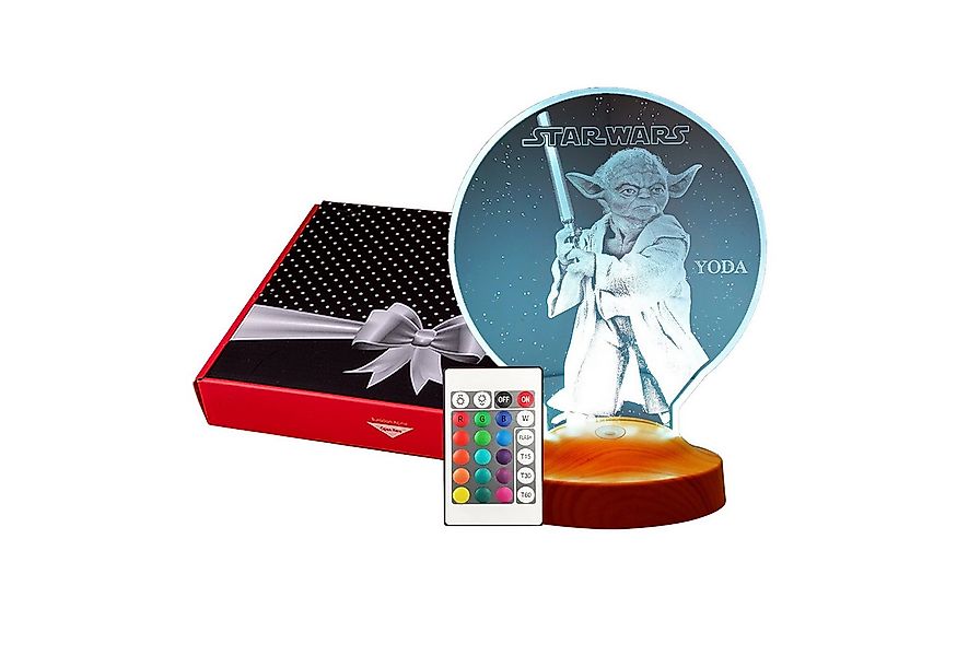 Geschenkelampe LED Nachttischlampe Star Wars Meister Yoda 3D Nachtlicht Ges günstig online kaufen