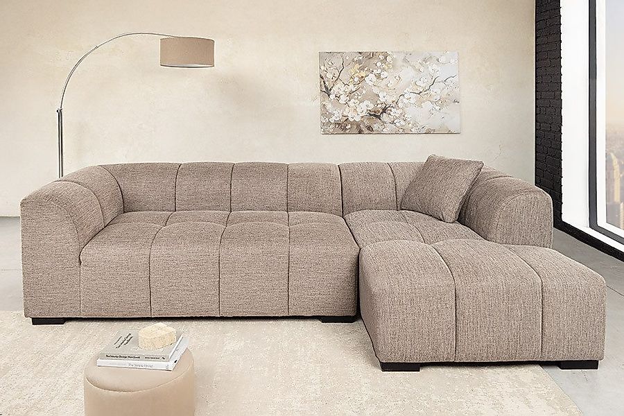 riess-ambiente Ecksofa CITY 240cm taupe Strukturstoff günstig online kaufen