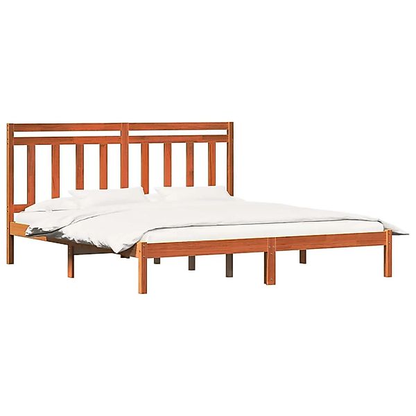vidaXL Bettrahmen Wachsbraun 205,5 x 185,5 x 100 cm Massivholz Kiefer 34181 günstig online kaufen