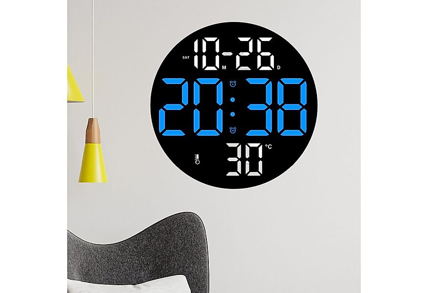REDOM Wanduhr Fernbedienung Uhr Stille Wanduhr Digitaluhr mit Temperatur (m günstig online kaufen