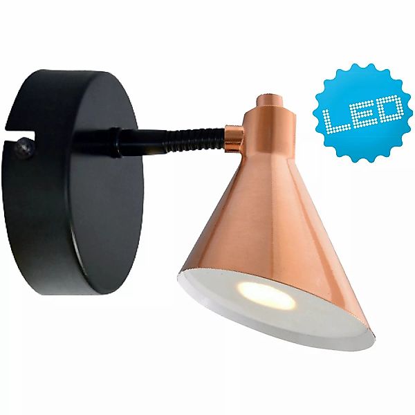 Näve Leuchten LED Wandleuchte NV1212647 Kupfer Metall B/H/T: ca. 23x14x14 c günstig online kaufen