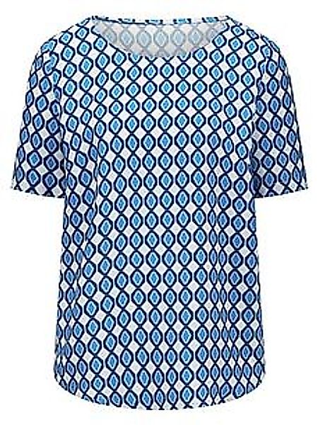 Rundhals-Bluse Peter Hahn blau günstig online kaufen