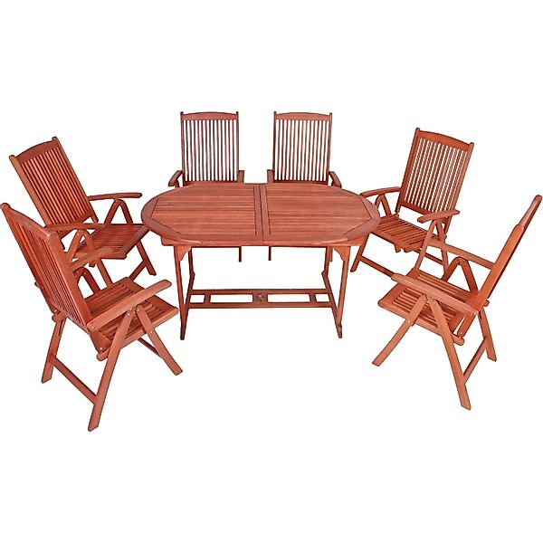 Garden Pleasure Garten-Essgruppe "STOCKHOLM" 7 Stk. tlg. ausziehbar günstig online kaufen