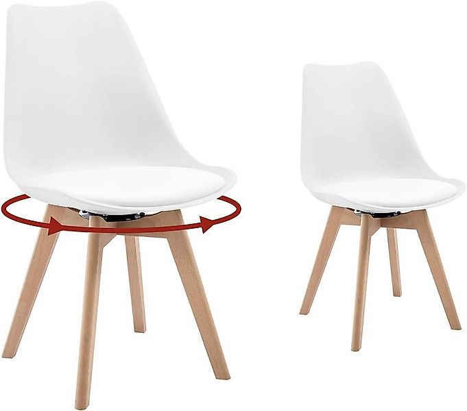 Woltu Esszimmerstuhl (2 St), drehbar 2er Set, Drehstuhl Polsterstuhl, aus M günstig online kaufen