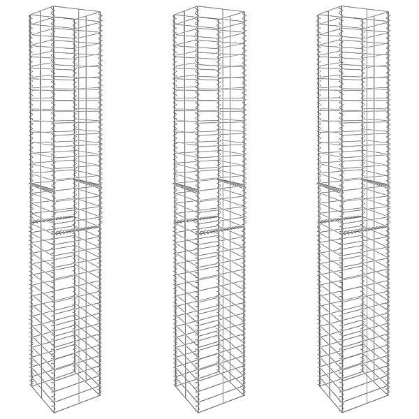 vidaXL Gartenzaun Gabionenkörbe 3 Stk. Verzinkter günstig online kaufen