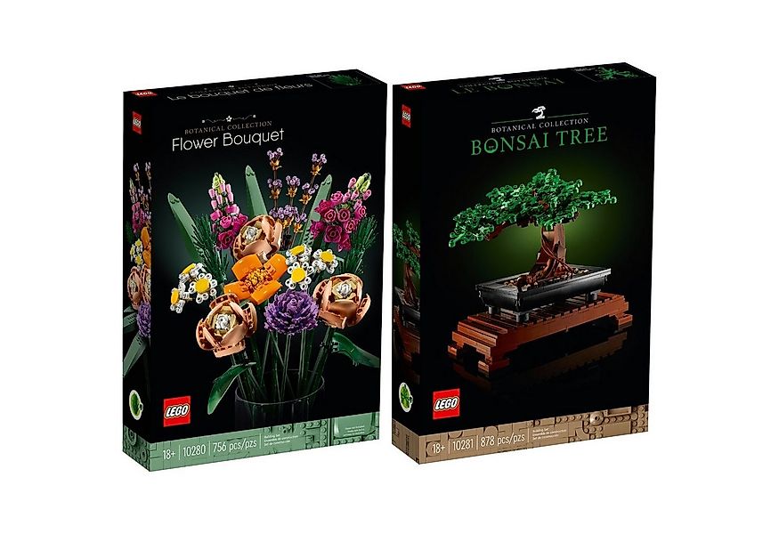 LEGO® 10280 10281 Creator Expert 2er Set Blumenstrauß + Bonsai Baum Konstru günstig online kaufen