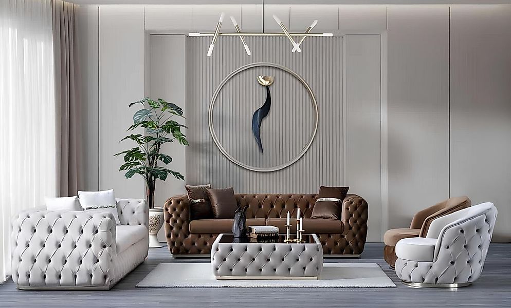 JVmoebel Couchtisch Luxus Chesterfield Couchtisch Textilmöbel günstig online kaufen