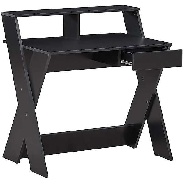 Costway Computertisch mit Schublade 90 x 61 x 94 cm Schwarz günstig online kaufen