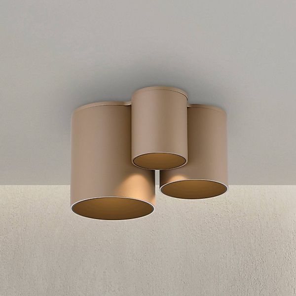 PURE LED-Bad-Deckenlampe Point, bronzefarben, 18 cm, 3-flg. günstig online kaufen