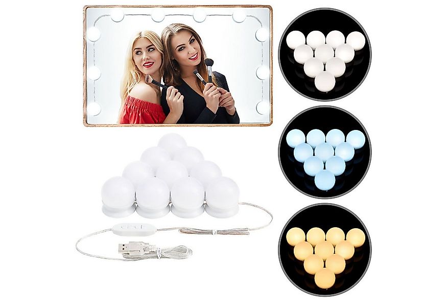 Juskys LED-Lichterkette, 10-flammig, für Schminktisch & Spiegel, 8 W mit 10 günstig online kaufen