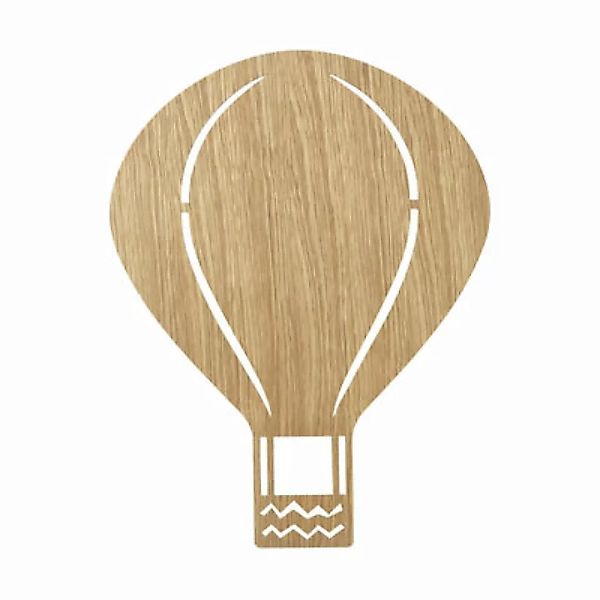 Wandleuchte mit Stromkabel Air Balloon holz natur / Eiche - Ferm Living - H günstig online kaufen