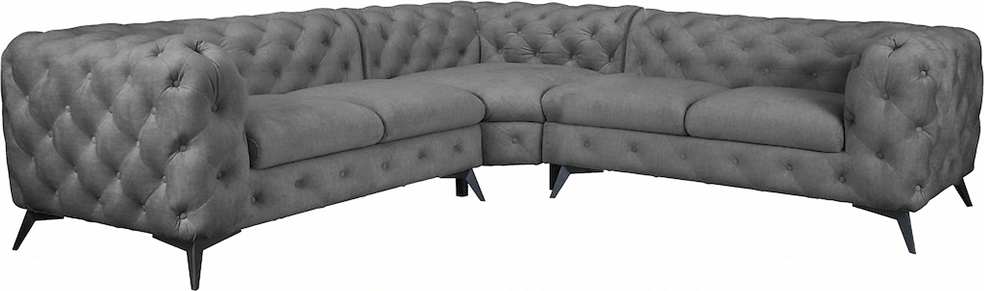 Home affaire Chesterfield-Sofa "Ecksofa GLYNIS L-Form mit Wellenunterfederu günstig online kaufen