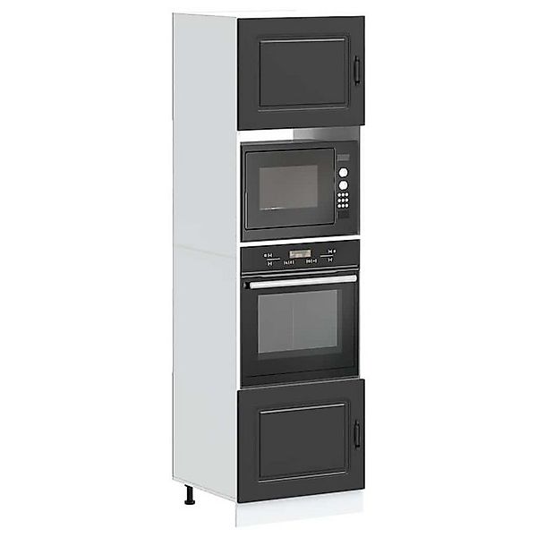 vidaXL Schrankmodule Herdumbauschränke 2 Stk. Lucca Schwarz Holzwerkstoff günstig online kaufen