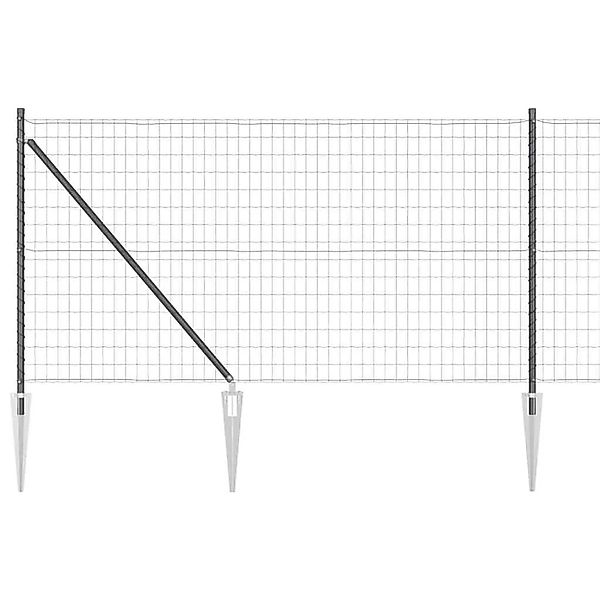 vidaXL Zaun mit Pfosten Grau 1 x 10 m Stahl und PVC 3350637 günstig online kaufen