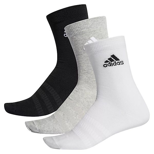 Adidas Light Crew Socken 3 Paare EU 34-36 Medium Grey Heathereather / White günstig online kaufen