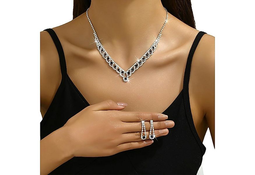 Coonoor Schmuckset Hochzeits- und Abendessen-Schmuck-Set, Halskette, Ohrrin günstig online kaufen