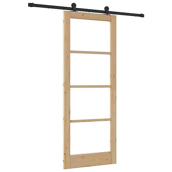 vidaXL Schiebetür ORKDAL Braun 83 x 211 cm Holz und Metall 3331999 günstig online kaufen