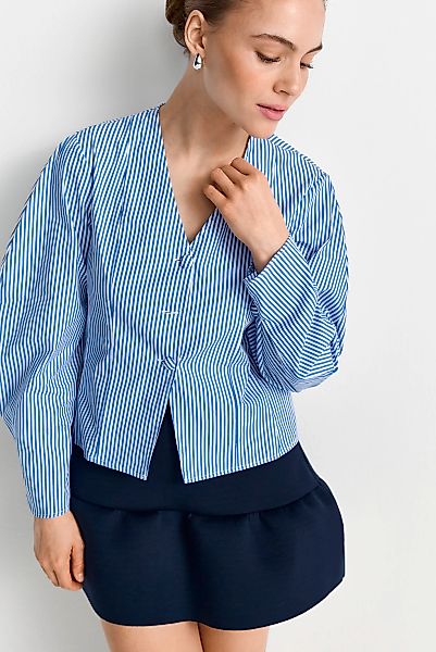 RICHROYAL Langarmbluse leicht tailliert, aus reiner Baumwolle günstig online kaufen