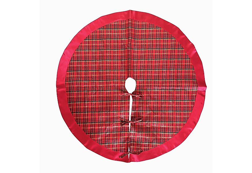 Online-Fuchs Weihnachtsbaumdecke rund - Weihnachtsbaumrock rot, grün karier günstig online kaufen