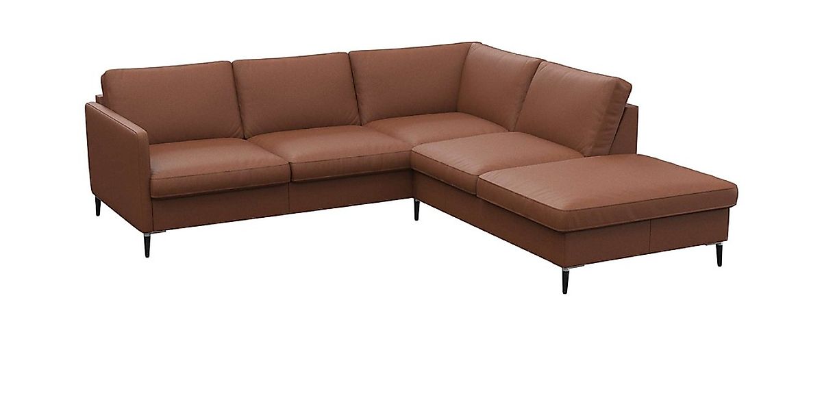FLEXLUX Ecksofa »Fiore, L-Form«, schmale Armlehnen, Füße Alu/schwarz, B/T 2 günstig online kaufen