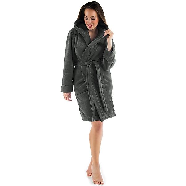 CelinaTex Bademantel Morgenmantel Damen kurz Fleece günstig online kaufen