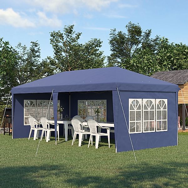 Outsunny Pavillon 2,95 x 5,85 m Partyzelt, Faltpavillon mit UV-Schutz, wett günstig online kaufen