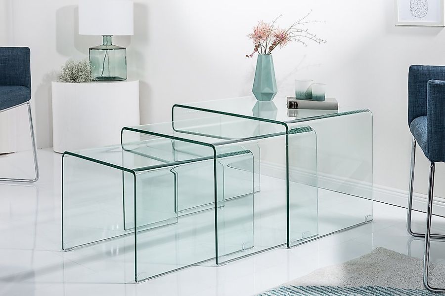 riess-ambiente Couchtisch FANTOME 60cm transparent (Set, 3-St), Wohnzimmer günstig online kaufen
